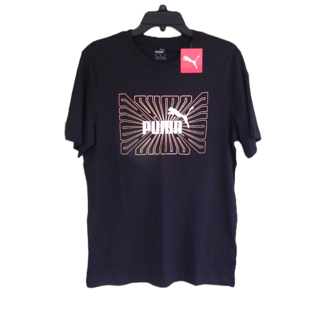NWT Puma Men's Black and Gold Graphic T-Shirt Size Medium